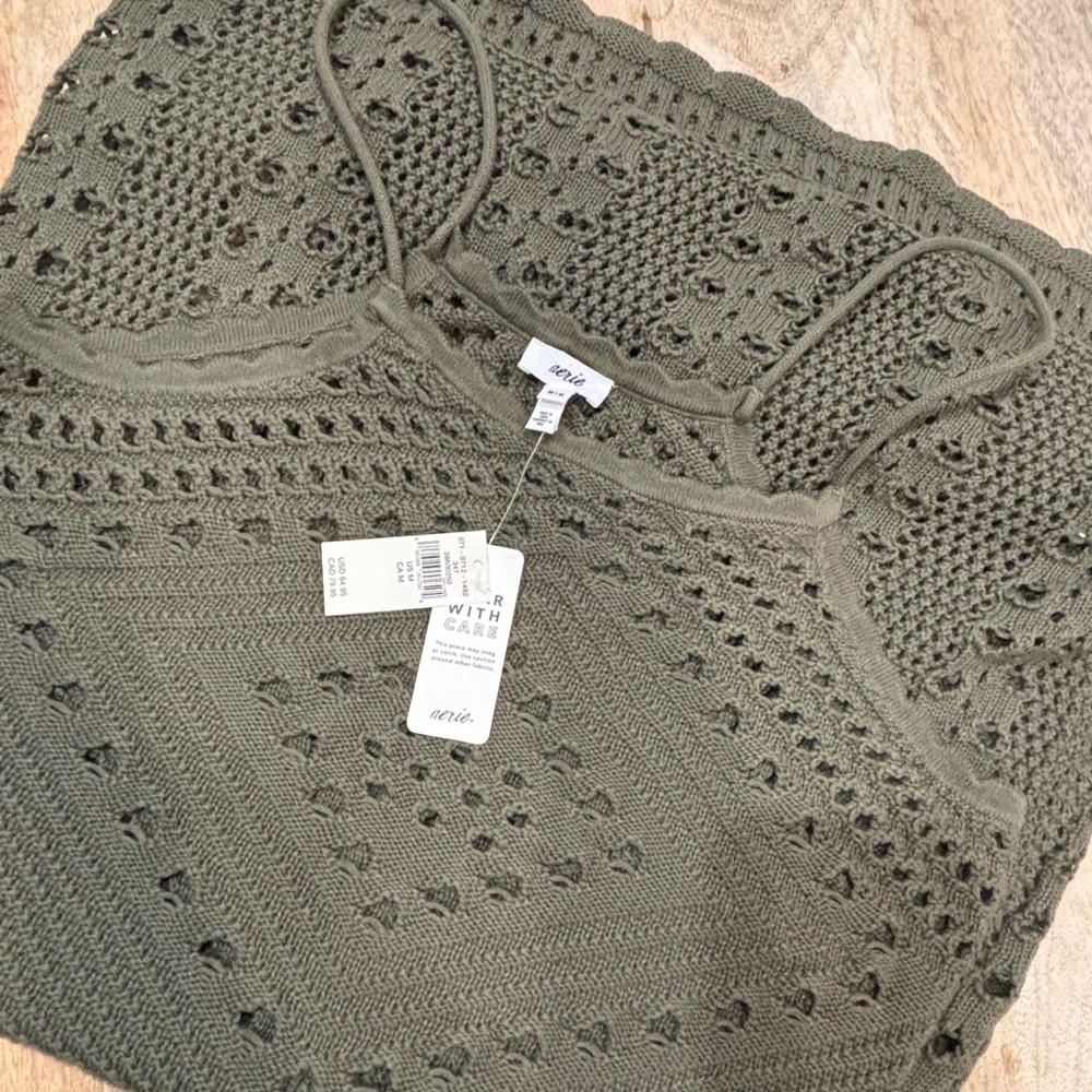 Aerie Sage Green Knit cover up